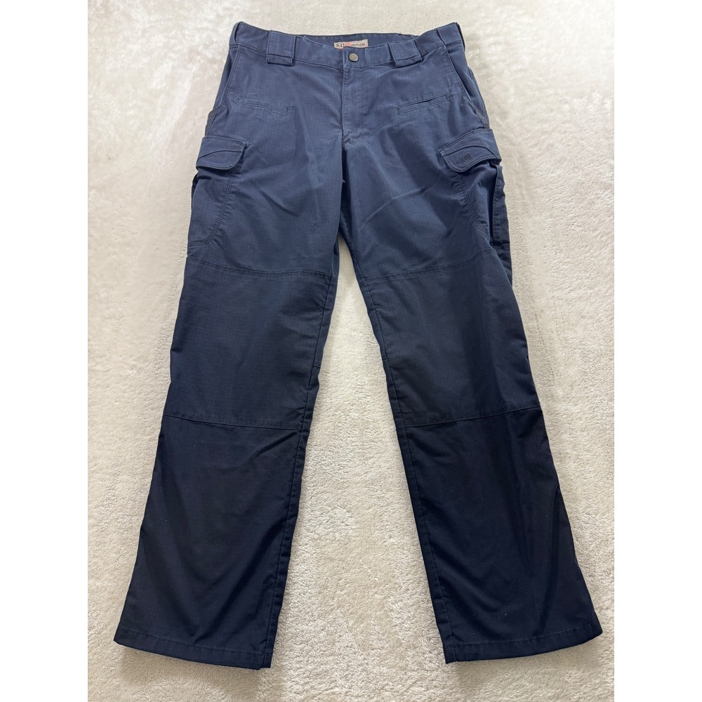 5.11 Tactical Mens Cargo Ripstop Navy Blue Pants 34x32 Meas: 33x30.5
